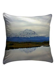 Buy Alaska Landscapes Printed  Cushion Cover polyester White/Blue/Green 40x40cm in Egypt