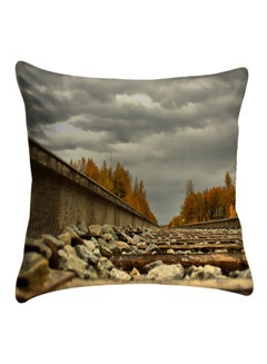 Buy Alaska Landscapes Printed  Cushion Cover polyester Grey/Brown/White 40x40cm in Egypt