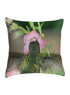 Buy Polyester Decorative  Cushion Cover Pink/Green/Yellow polyester Pink/Green/Yellow 40x40cm in Egypt
