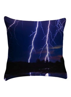 Buy Polyester Decorative  Cushion Cover Blue/Purple/Black polyester Blue/Purple/Black 40x40cm in Egypt