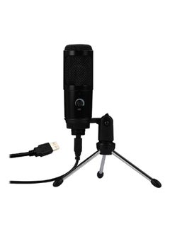 Buy USB Condenser Microphone With Clip Stand And Tripod V7619 Black in Saudi Arabia