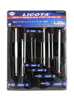 Buy 10-Piece T Handle Ball Point Driver Set in UAE