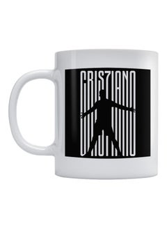 Buy Cristiano Ronaldo Printed Coffee Mug White/Black 350ml in Saudi Arabia