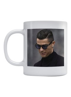 Buy Ronaldo Printed Mug White/Black/Beige 350ml in Saudi Arabia