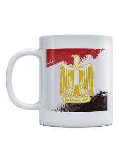 Buy Egypt Flag Printed Coffee Mug White/Red/Black 350ml in Saudi Arabia