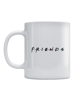 اشتري مج مزين بطبعة كلمة "Friends" أبيض/ أسود 350مل في الامارات