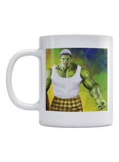 Buy Hulk Printed Tea And Coffee And Tea Mug White/Green/Blue 350ml in UAE