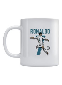 Buy Cristiano Ronaldo Printed Mug White/Blue/Black 350ml in UAE