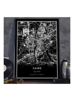 Buy Cairo Egypt Travel Map Poster With Frame Black/White 30x40centimeter in UAE