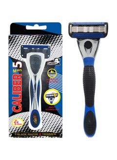 Buy 5 Blade Caliber Man 5 System Shaving Razor Black/Blue/Silver in UAE