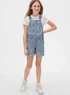 GAP Girls Distressed Denim Dungarees 