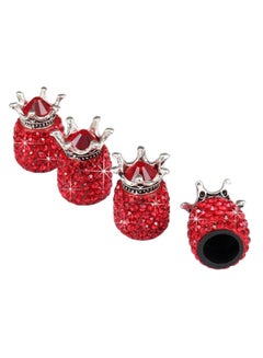 Buy 4-Piece Crown Bling Rhinestone Tyre Valve Cap Set in Saudi Arabia