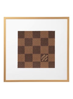 Buy Louis Vuitton Pattern Poster With Frame Brown/White 32x32cm in UAE