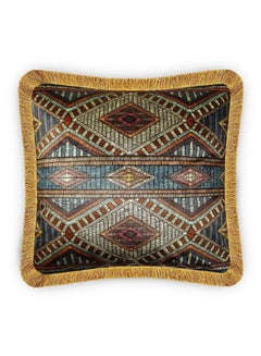 Buy Embroidered Seamless Geometric Printing Cushion Cover Multicolour 45x45cm in UAE