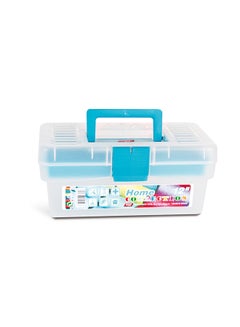 Buy Plastic Heavy Duty Tool Box Clear/Blue in UAE