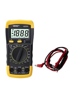 Buy Digital LCD Multimeter Volt AC DC Tester With Test Leads Yellow/Black 69.4 x 34.1 x 144.7mm in Saudi Arabia