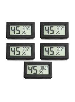 اشتري 5-Piece Pet Reptile Wireless Hygrometer Black 10cm في السعودية