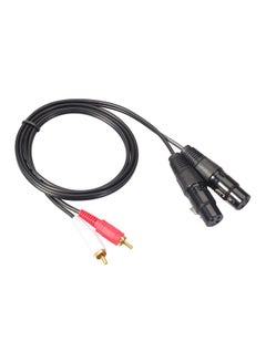 Buy RCA Male To 2 XLR 3 Pin Male Amplifier Mixer Dual Cable Black/White/Red in UAE