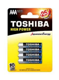 Buy 4-Piece High Power Alkaline AAA Battery Pack Black/Silver/Blue in UAE