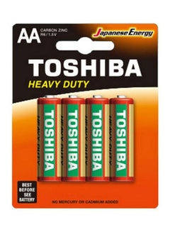 Buy 4 Piece Heavy Duty AA Battery Pack Green/red/white in UAE