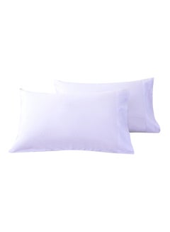 Buy 2-Piece Cotton Pillow Case Set fabric White 20x30inch in UAE