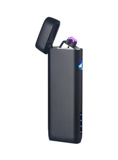 Buy Rechargeable Double Arc Electric Lighter Mock Black/Silver 13x6x2mm in Saudi Arabia