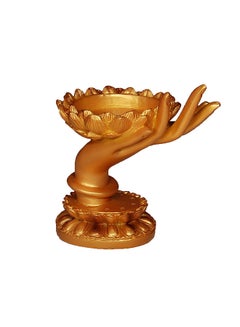 Buy Oil Lamp Holding Hand Decorative Figurine Gold 12 x 8centimeter in Saudi Arabia