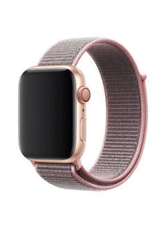 Buy Apple Watch 42mm/44mm/45mm Nylon Sport Loop Band Pink Sand in UAE