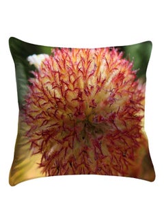 Buy Printed Pillow Cover Polyester Yellow/Green/Pink 40 x 40cm in Egypt