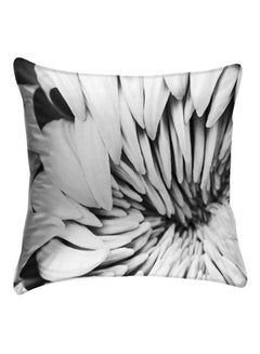 Buy Leaf Printed Pillow Cover White/Black 40 x 40cm in Egypt