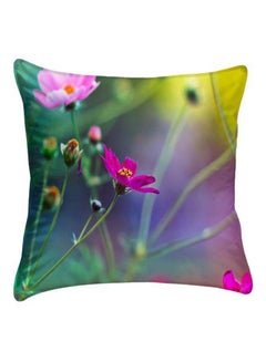 Buy Floral Printed Pillow Cover polyester Multicolour 40 x 40cm in Egypt