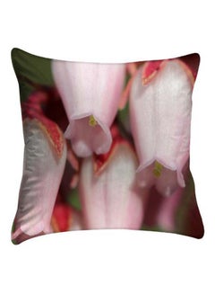 Buy Flower Printed Pillow Cover Pink/Red/Green 40 x 40cm in Egypt