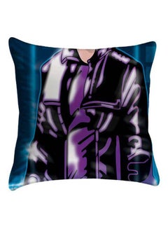 Buy Manga Style Printed Pillow Cover polyester Black/Blue/Purple 40 x 40cm in Egypt