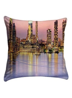 Buy City Scape Printed Pillow Cover polyester Multicolour 40 x 40cm in Egypt