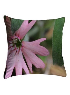 Buy Flower Printed Pillow Cover Pink/Green 40 x 40cm in Egypt