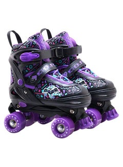 Buy Adjustable High-Top Quad Roller Epic Skates Shoes 30cm in Saudi Arabia