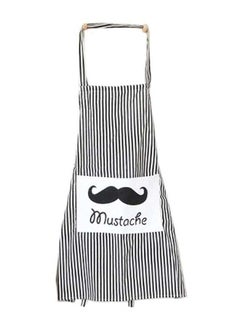 Buy Anti-Oil Linen Kitchen Apron Black/White 86 x 59centimeter in Saudi Arabia