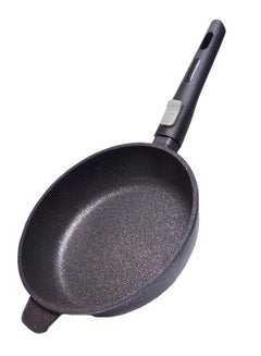 Buy Deep Frying Pan With Detachable Handle Rebusto Series Platinum Coated Non Stick Dark Brown/Black 28x7.4cm in UAE