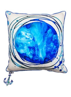 Buy Anemoss Route Printed Throw Pillow Blue/White 40x40cm in UAE