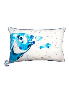 Buy Anemoss Printed Throw Pillow Blue/White 53x36centimeter in UAE