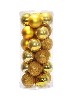 Buy 24-Piece Tree Decoration Ball Set Gold 4centimeter in Saudi Arabia