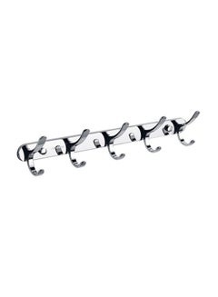 Buy JOMOO 14 Inch Chrome Decorative Hooks For Hanging Coats On Walls, Entryway Hooks For Towels, Clothes, Coat Rack With 5 Hangers,Wall Mounted silver 61centimeter in Saudi Arabia