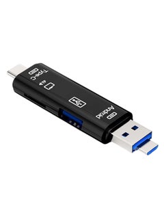 Buy 5-In-1 Micro USB Type-C OTG Card Reader Black/Silver in Saudi Arabia