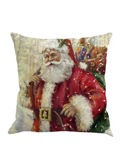 Buy Santa Clause Printed Pillow Cover Fabric Multicolour 45 x 45centimeter in UAE