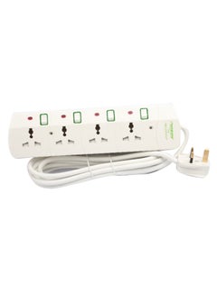 Buy 4-Way Universal Power Extension Socket White 5meter in UAE