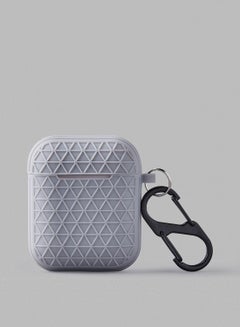 Buy Protective Case Cover For AirPods With Carabiner Grey in UAE