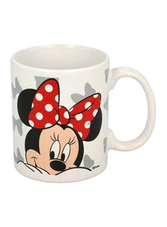 Buy Minnie Mouse Bow Printed Coffee Mug White/Red/Black in Saudi Arabia