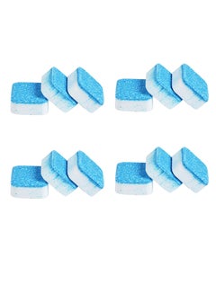 Buy 12-Piece Washing Machine Cleaning Effervescent Tablet Set Blue in Egypt