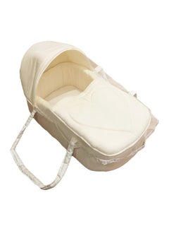 اشتري Foldable Portable Carry Baby Cot With Thick Cushioned Seat- Beige في السعودية