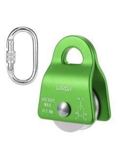 اشتري بكرة حمل متنقلة مع حلقة تسلق بقفل لولبي Climbing Pulley 8.1x5.7x3, Carabiner 11x6سنتيمتر في السعودية